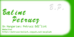 balint petrucz business card